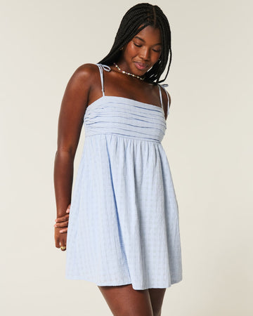 Babydoll Tie-Strap Mini Dress